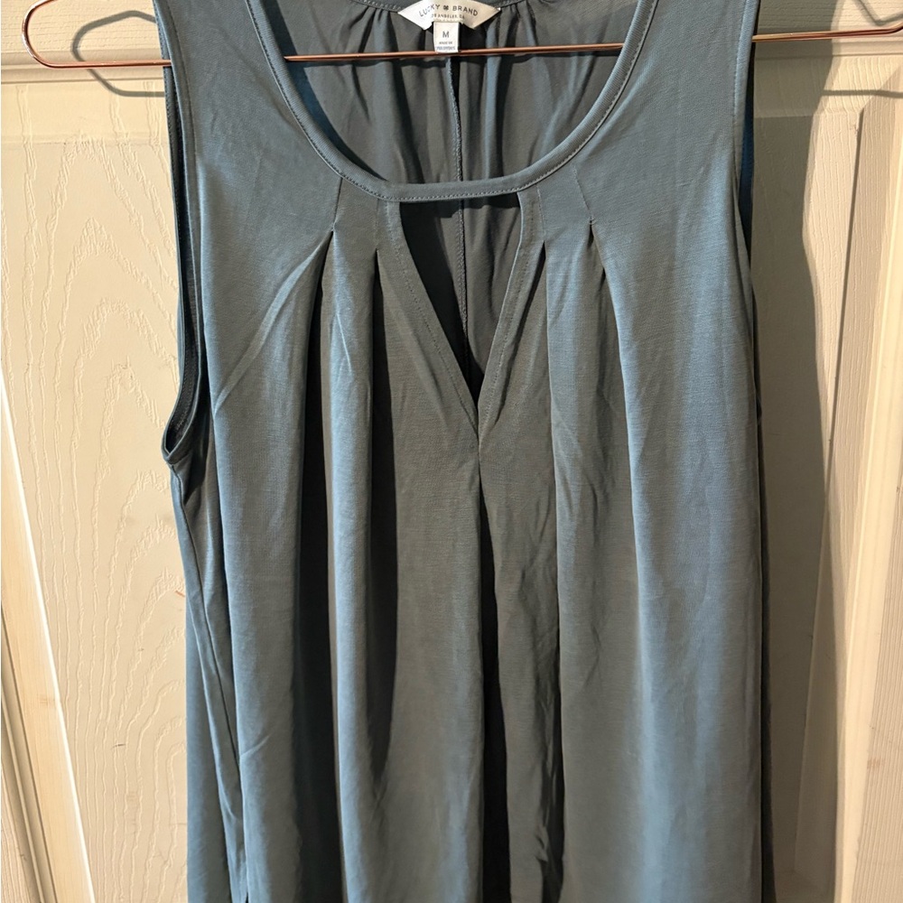 Lucky Brand Pleated Tank Top in Blue